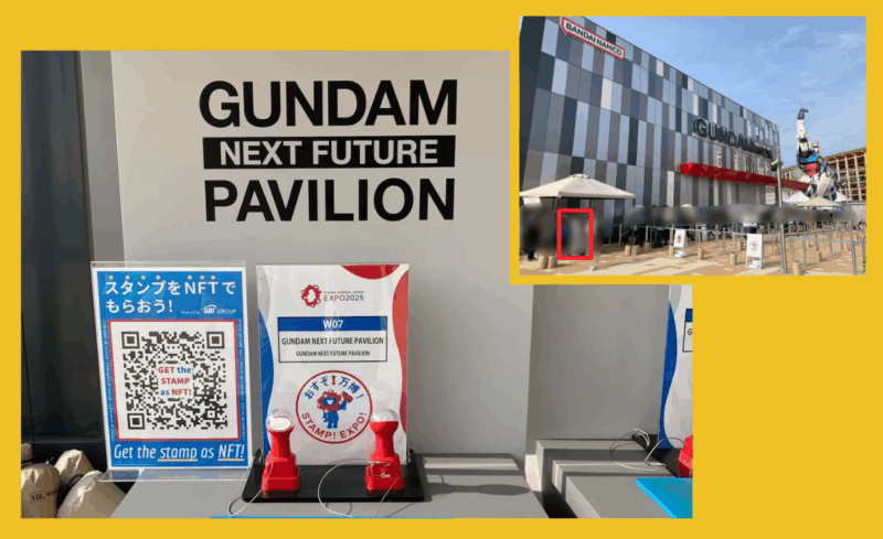 GUNDAM NEXT FUTURE PAVILIONｽﾀﾝﾌﾟ設置場所